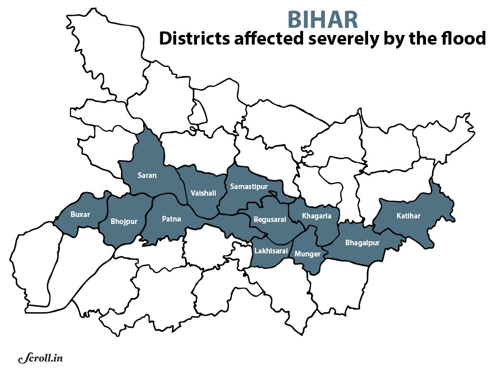 Bihar Floods 2017 Map